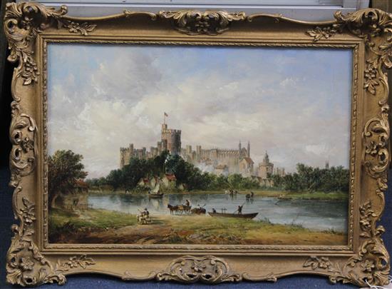 Alfred Vickers Snr (1786-1868) Windsor Castle from the Thames, 14 x 21in.